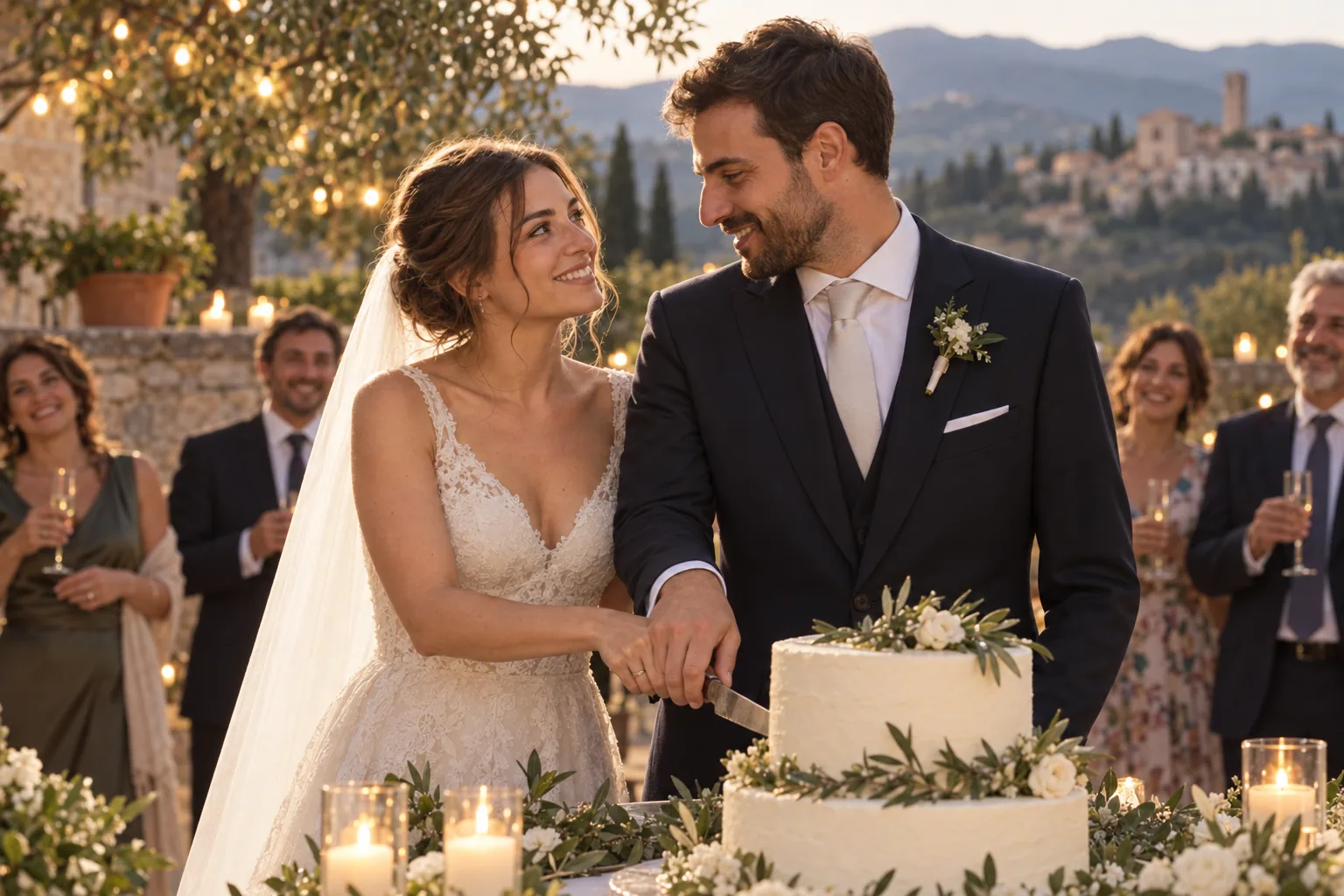 Sonia e Marco tagliano la torta